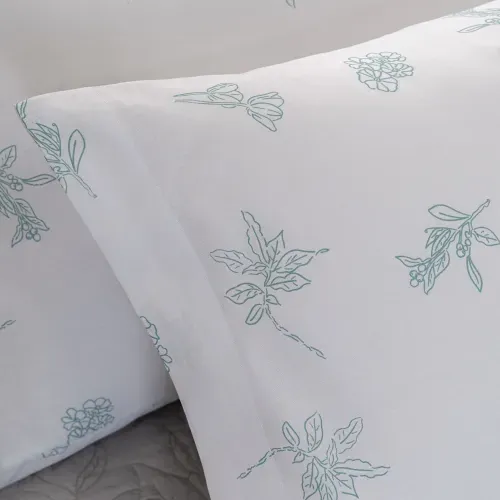 Set de Fundas de Almohadas King Algodón Peinado Flor Calm