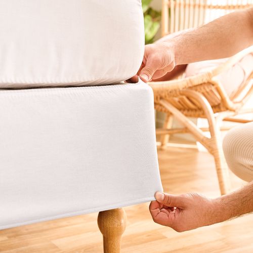 Cubresommier Elastizado King de Algodón Panamá Liso