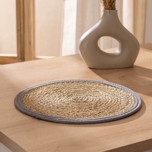 Individual de Mesa Redondo de Yute con Borde