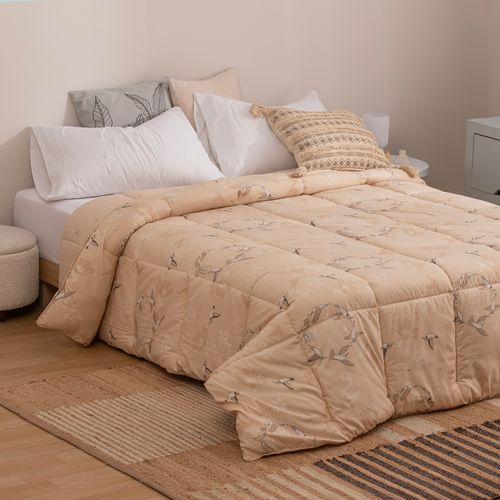 Plumón Queen Reversible Colibríes Volando