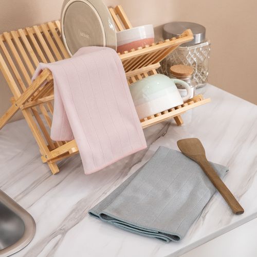 Set de 2 Paños Repasadores Textura de Líneas Verticales