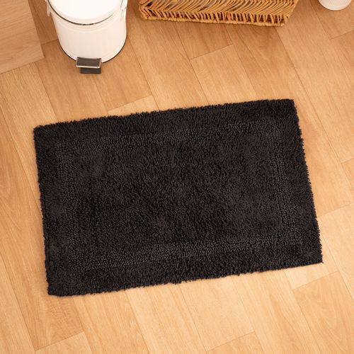 Alfombra de Baño Lisa con Marco Texturado