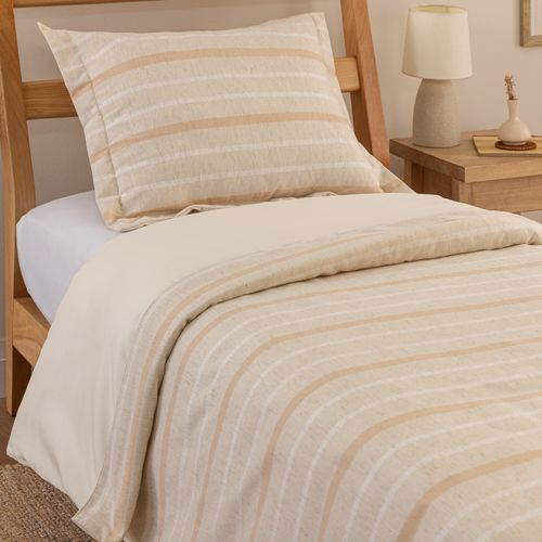 Funda de Acolchado Twin Lino Rayada