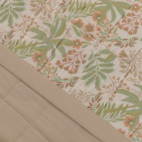Cubrecama Twin Reversible Extra Suave Flores