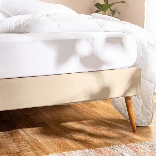 Cubresommier Elastizado Extra Queen de Algodón Panamá Liso