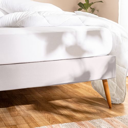 Cubresommier Elastizado Extra Queen de Algodón Panamá Liso