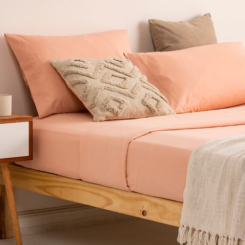 Juego de Sábanas Extra Queen Algodón Liso