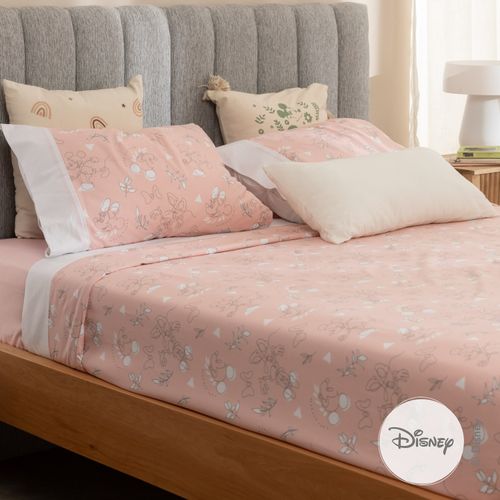 Juego de Sábanas Queen Algodón Disney Mickey y Minnie Garabatos