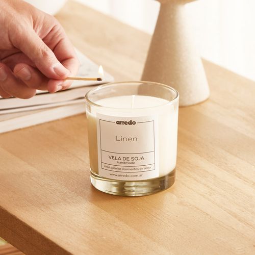 Vela Aromática Vidrio Linen