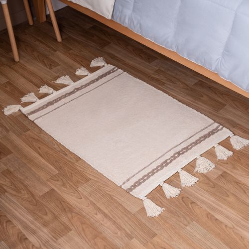 Alfombra de Algodón con Espigas y Flecos