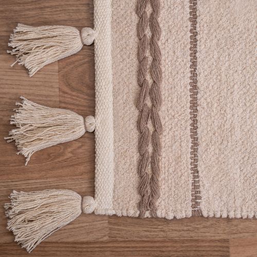 Alfombra de Algodón con Espigas y Flecos