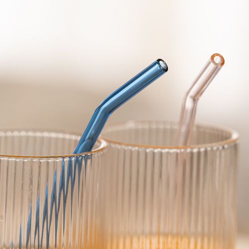 Set de 2 Sorbetes de Vidrio con Limpiador