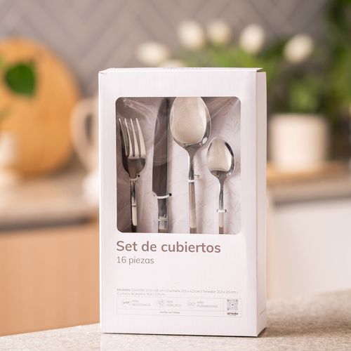 Set de 16 Cubiertos de Metal