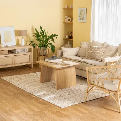 Alfombra de Ambiente Grande Yute y Algodón Natura