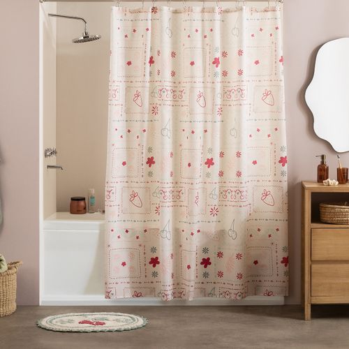 Set de Cortina de Baño Cherry Love con Ganchos