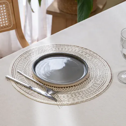 Portaplato Individual de Mesa Circular Bicolor