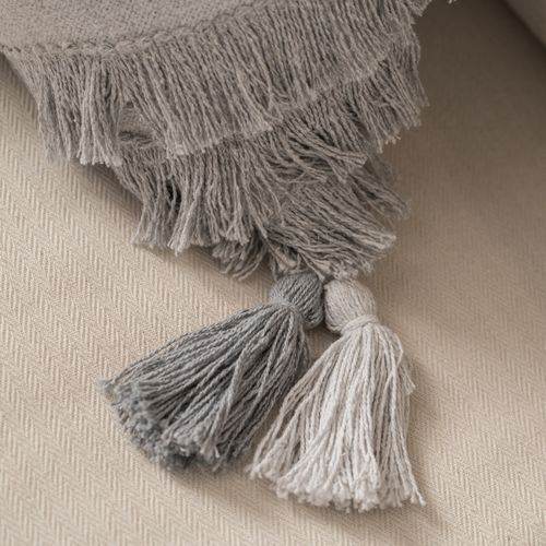 Funda de Almohadón Rombos de Flecos y Borlas