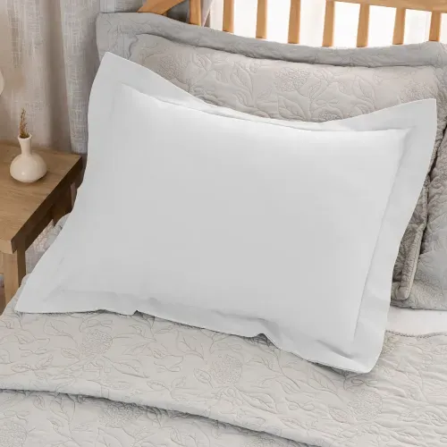 Funda de Almohadón Con Pestaña Algodón Blend Liso