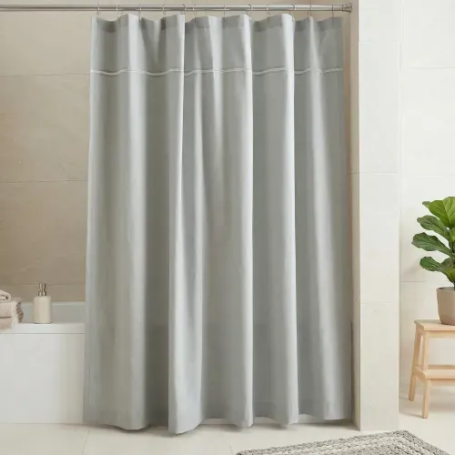 Cortina de Baño con Ojal Lisa con Vainilla