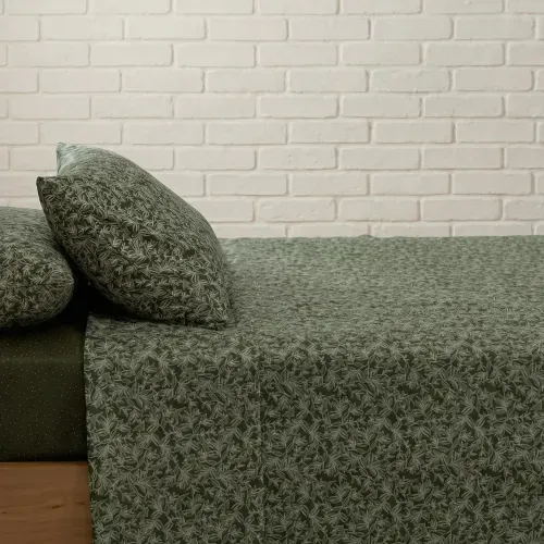 Juego de Sábanas Queen Hoja Pistacho