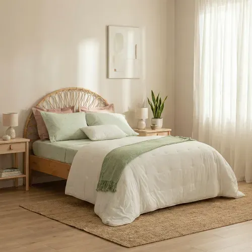 Juego de Sábanas Queen  Moños y Lunares