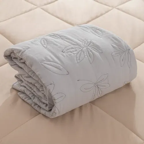 Manta Pie de Cama Bordado Hojas