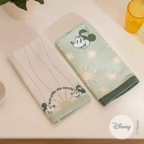 Set de 2 Repasadores de Algodón Disney Love Fill the World
