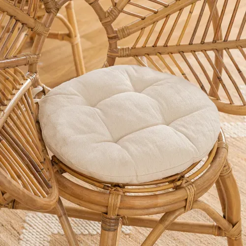 Sillón Poltrona de Ratán con Respaldo Floral