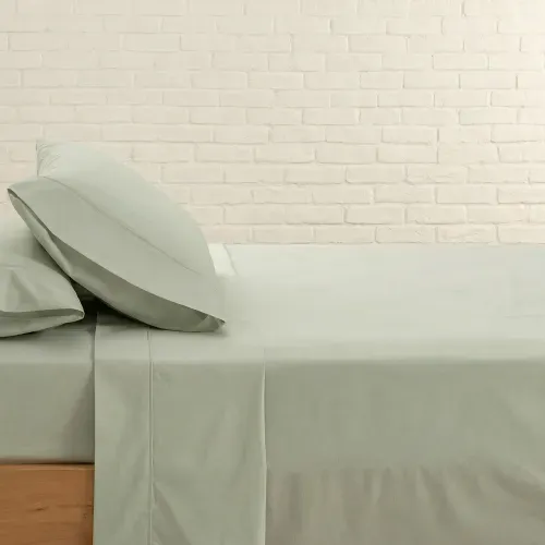 Juego de Sábanas Extra Queen Algodón Peinado Liso