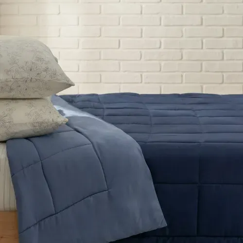 Acolchado Queen Reversible Liso