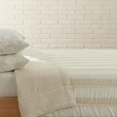 Acolchado King Reversible Rayado Bitono