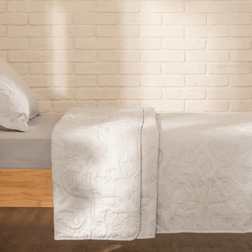 Cubrecama 1 Plaza Reversible Dinosaurios Labrado