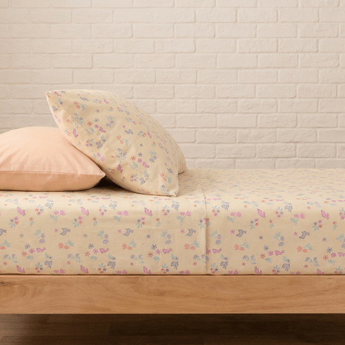 Juego de Sábanas de 1 Plaza Algodón Blend Conejitos