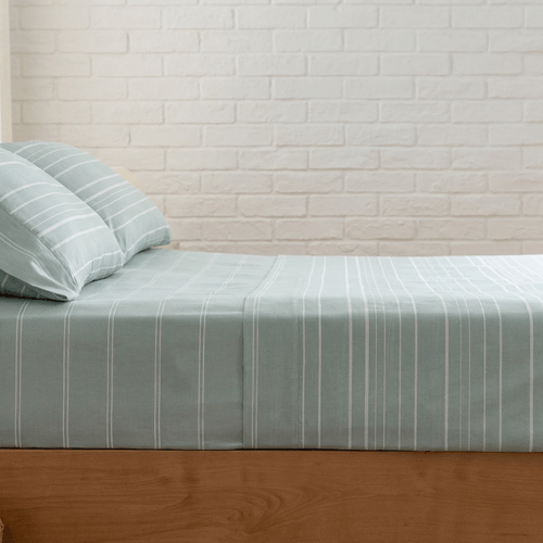 Juego de Sábanas King Algodón Blend Rayas
