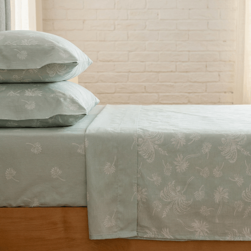 Juego de Sábanas King Algodón Blend Palm Truth