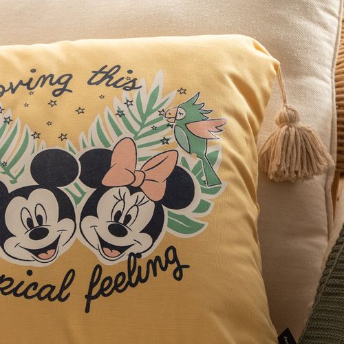 Funda de Almohadón Loving This Tropical Feeling Minnie y Mickey