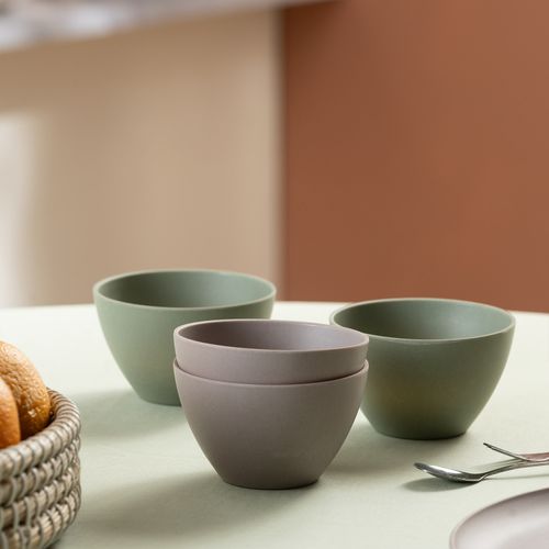 Set de 4 Bowls de Melamina y Bambú Chico