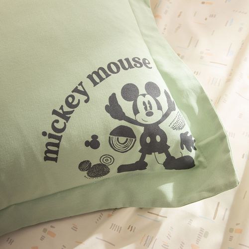 Funda de Almohadón con Pestañas Mickey Rustic
