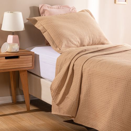 Cubrecama Twin Reversible Nido de Abeja Grande
