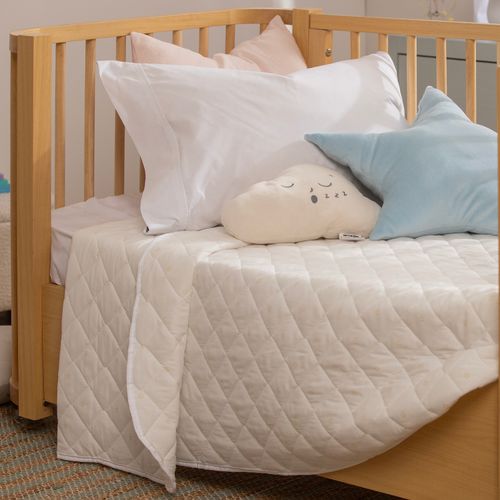 Acolchado Cuna Funcional Reversible de Algodón Estrellas y Gardenias