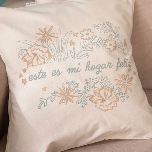 Funda de almohadón de Tusor Este es mi Hogar