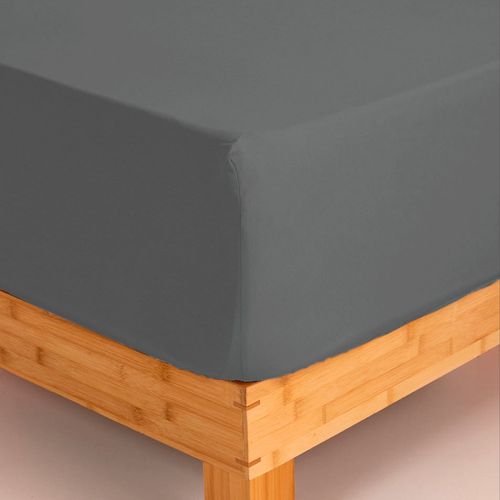 Sábana Ajustable Twin Algodón Blend Colores Lisos