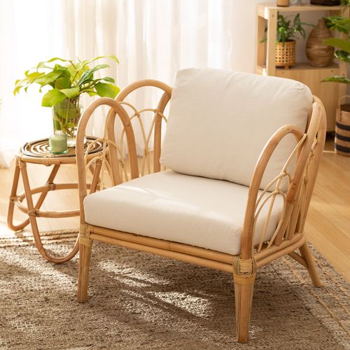 Sillón Poltrona Ratán con Almohadones