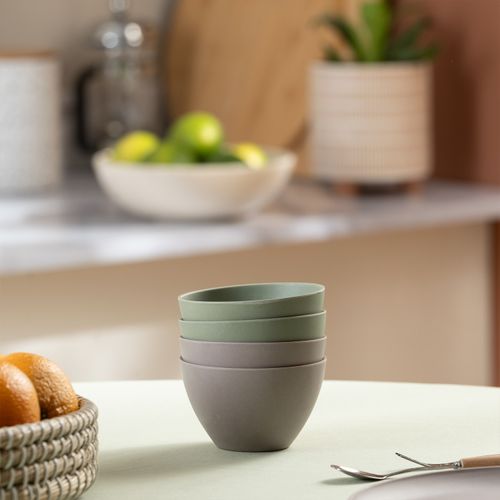 Set de 4 Bowls de Melamina y Bambú Chico