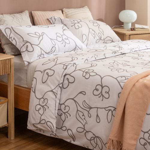 Funda de Acolchado King de Algodón 210 Hilos Mariposas