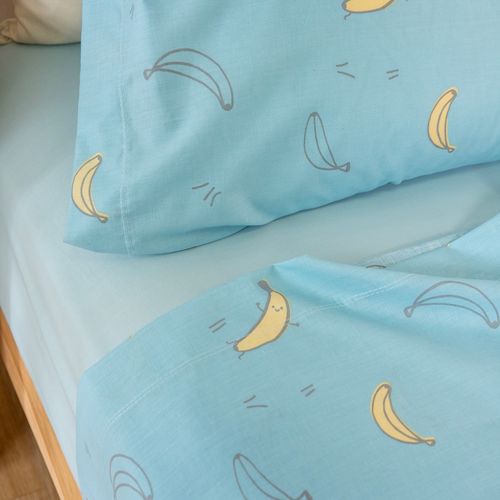 Juego de Sábanas 1 Plaza Algodón Blend Bananas