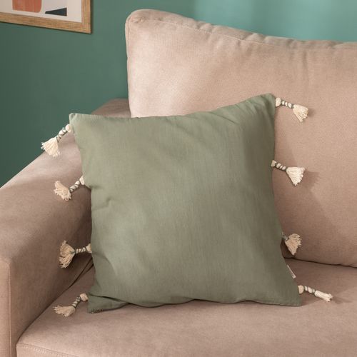 Funda de almohadon con Borlas