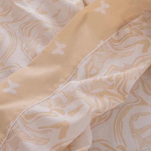 Juego de Sábanas Extra Queen Algodón Blend Mariposas Marmoladas