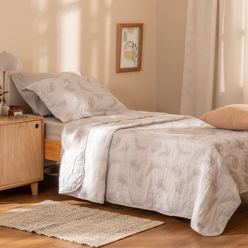 Cubrecama Twin Jacquard Reversible Grullas