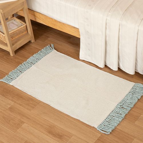 Alfombra de Algodón Bouclé y Flecos
